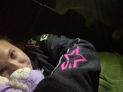 Back seat nap.